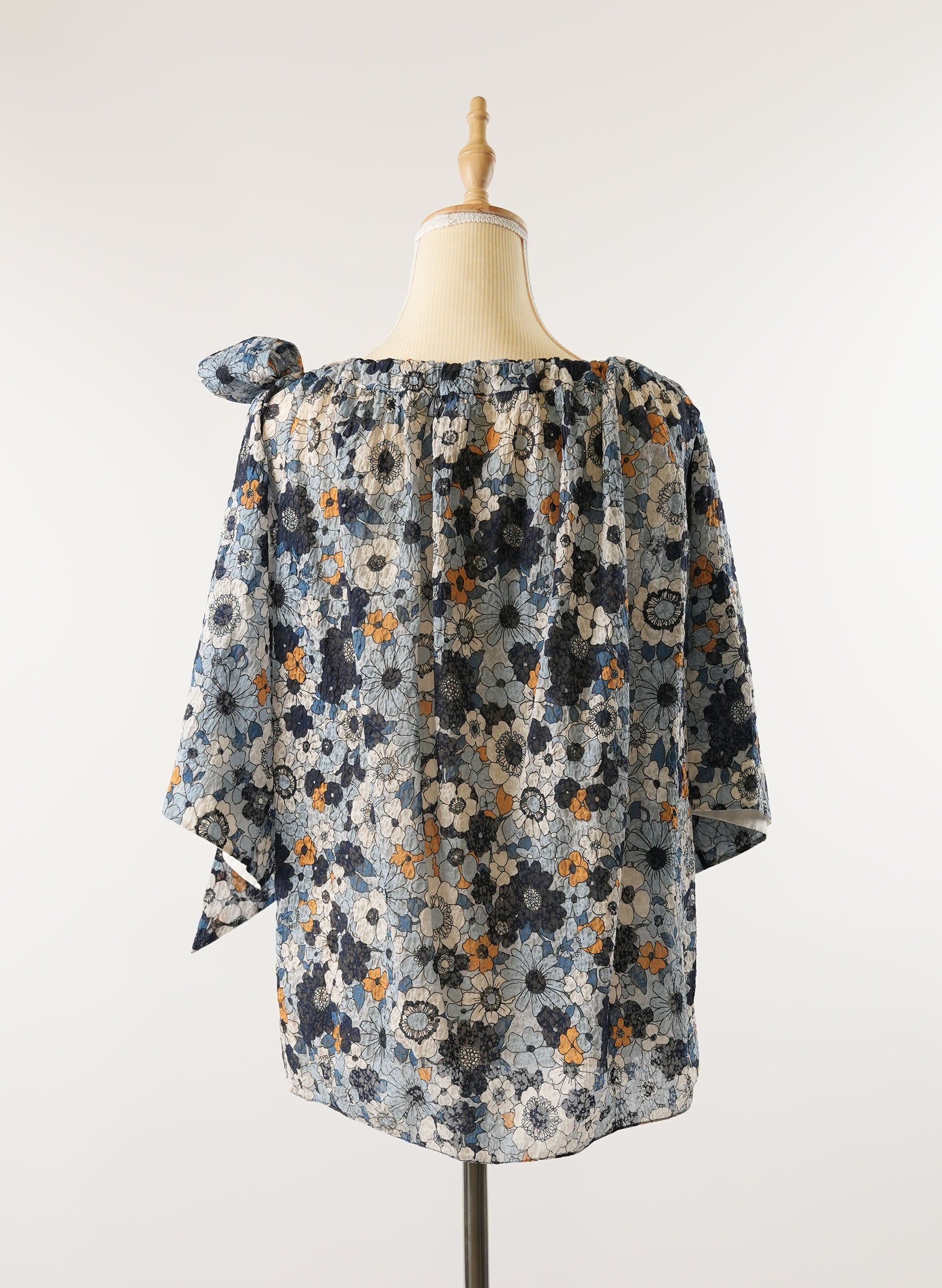 Chloe Floral Print Scoop Neck Blouse