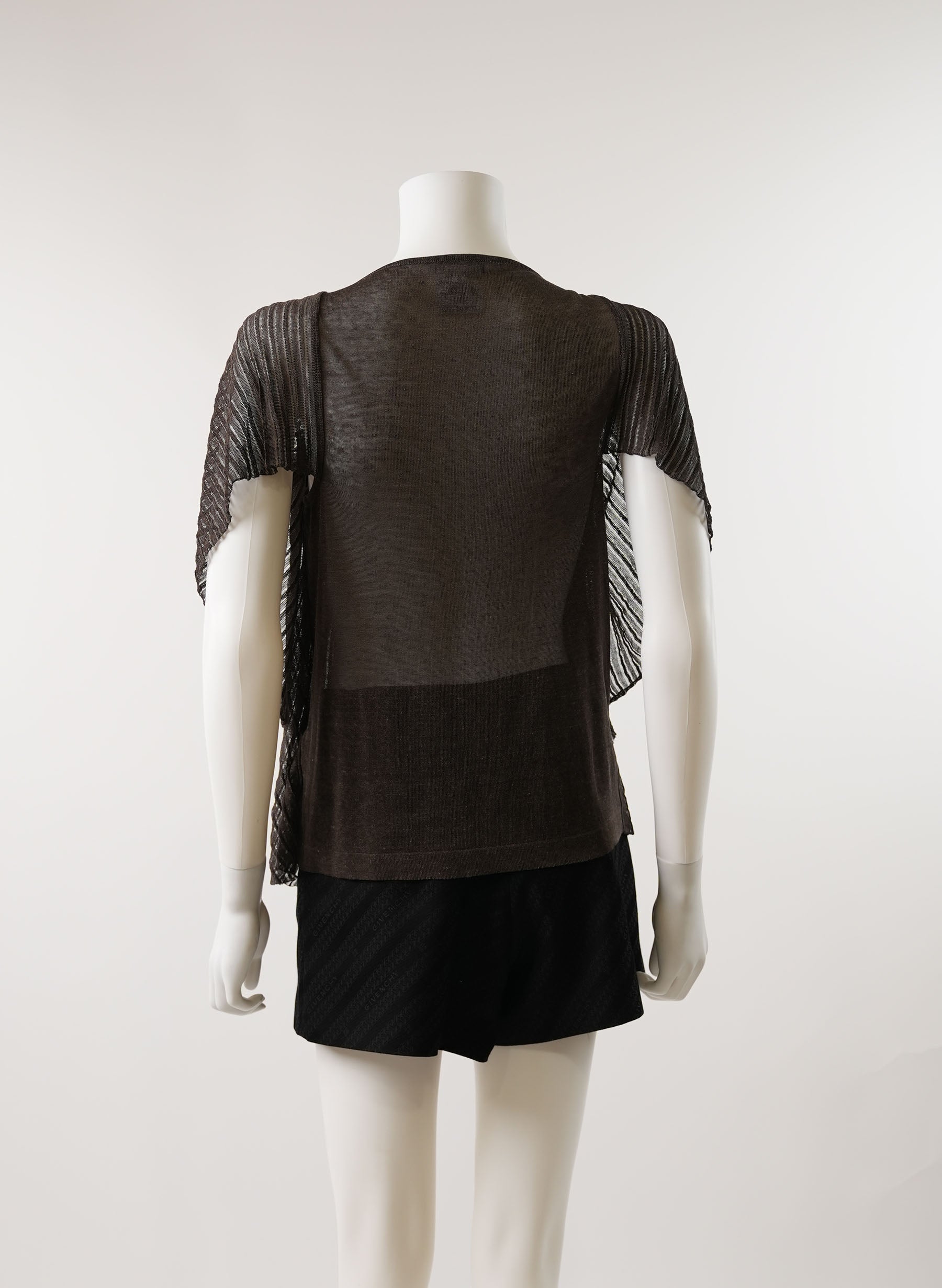 Givenchy Scoop Neck Three-Quarter Sleeve Blouse