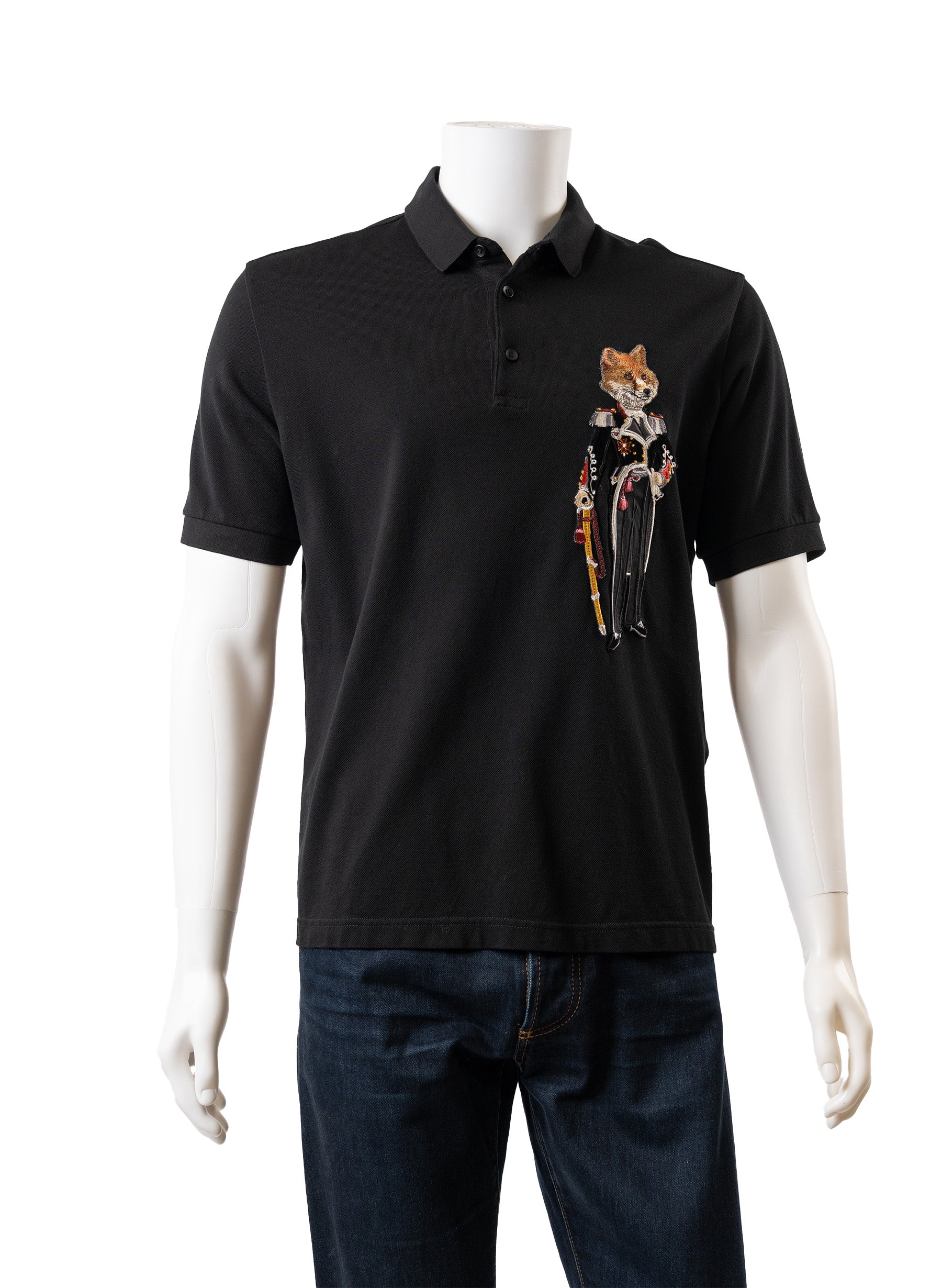 Dolce Gabbana Fox Colonel Patch Polo Shirt