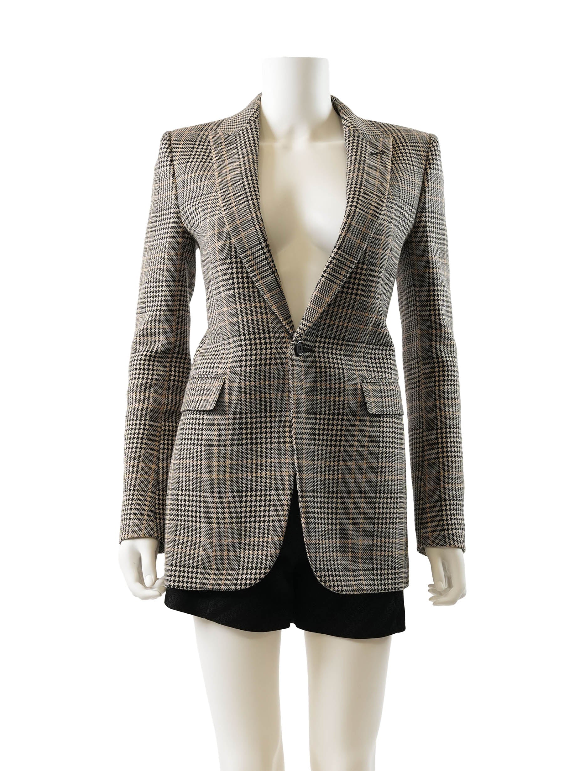 Saint Laurent Houndstooth Plaid Jacket