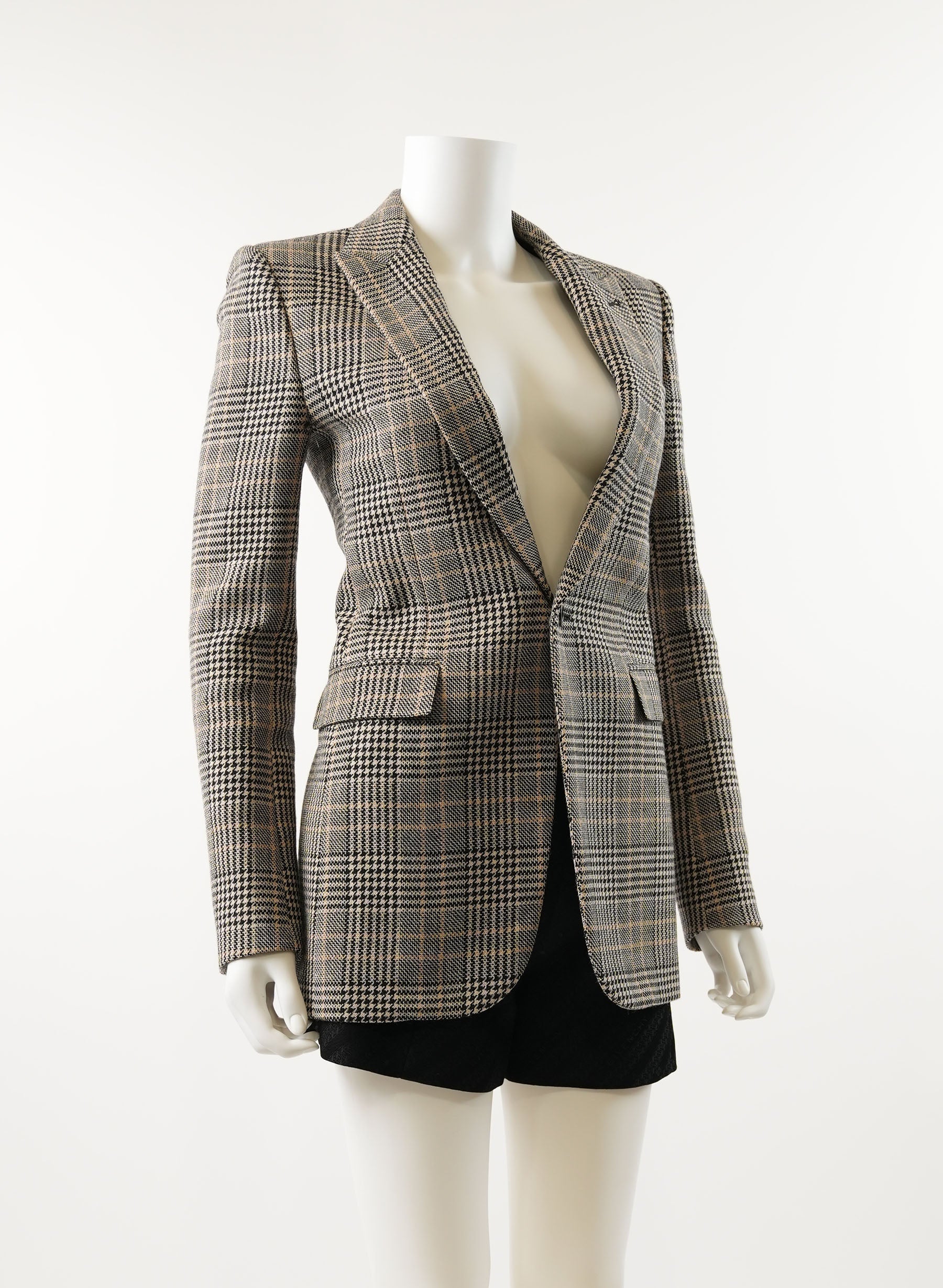 Saint Laurent Houndstooth Plaid Jacket