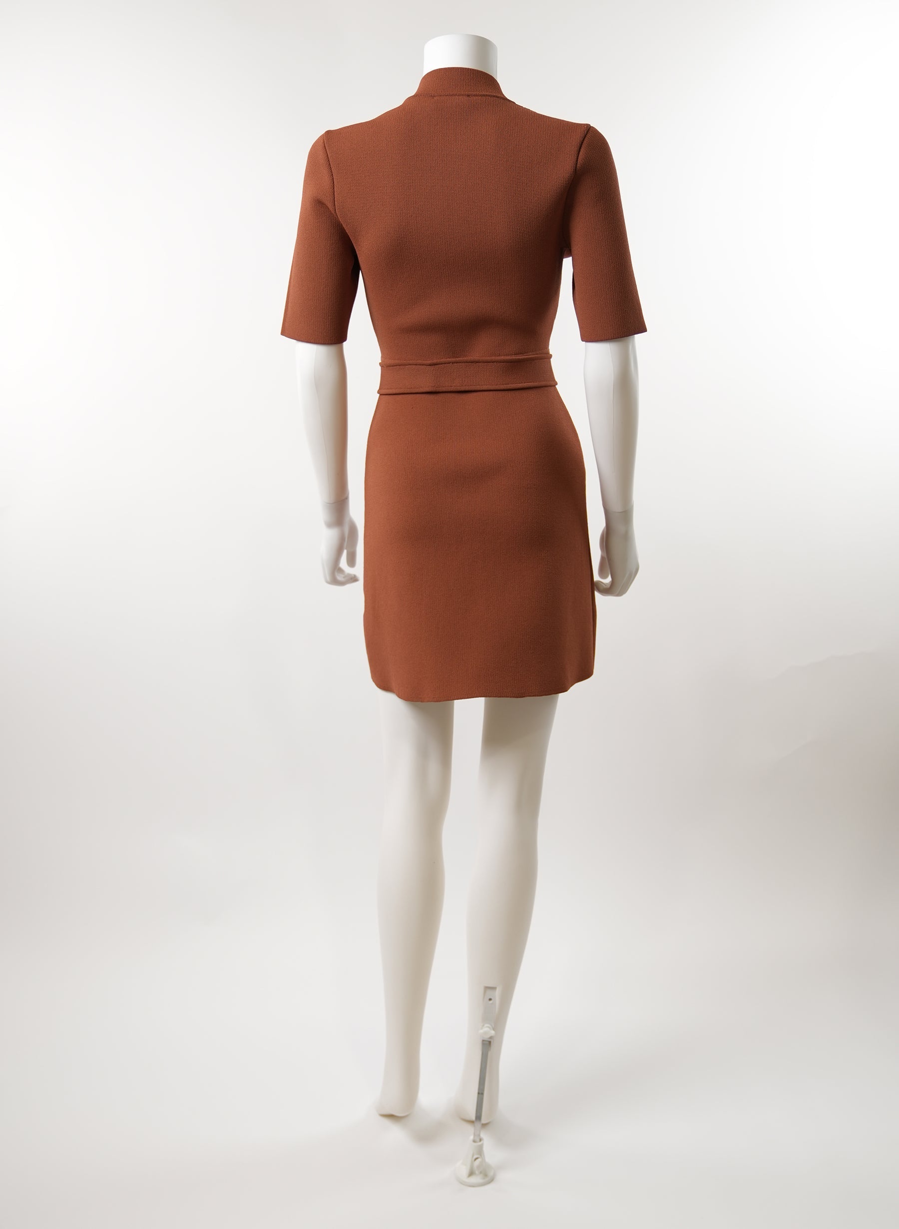 Scanlan Theodore Crepe Knit Mini Button Dress